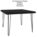 Oxbow Hairpin Table Square - Black