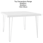 Oxbow Hairpin Table Square - White