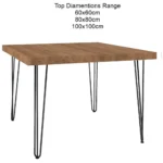 Oxbow Hairpin Table Square - Wood